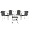 Conjunto Tóquio Alumínio 4 Cadeiras e Mesa centro para área Externa, varanda, edícula Tabaco - 1