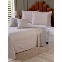 Ver imagem 2 de Kit Colcha Cobre Leito Cama de Solteiro Tecido Rústico Topázio + Capas de Almofada 4 Peças:bege Avel