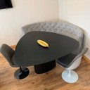 Ver imagem 2 de Mesa de Jantar Cone Orgânica Redonda 90x93 Cm Base Ébano Tampo Ébano Linn Design Decor