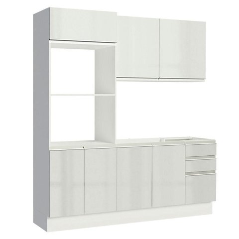 Armário de Cozinha Compacta Acordes com Balcão e Torre Portas