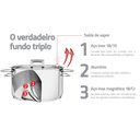 Ver imagem 6 de Caçarola Brava Rasa em Aço Inox Fundo Triplo com Tampa Plana e Alças 24 Cm 4.8 Litros Tramontina