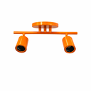 Ver imagem 1 de Spot Trilho Industrial Aluminio Teto 2 Luzes Gu10 Bivolt Lumini Lab - Laranja Brilhante