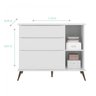 Guarda-roupa 3 Portas e Cômoda 3 Gavetas Melinda 100% Mdf Branco - 9