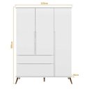 Ver imagem 5 de Guarda-roupa 3 Portas e Cômoda 3 Gavetas Melinda 100% Mdf Branco