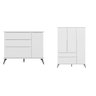 Guarda-roupa 3 Portas e Cômoda 3 Gavetas Melinda 100% Mdf Branco - 2