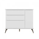 Ver mais imagens de Guarda-roupa 3 Portas e Cômoda 3 Gavetas Melinda 100% Mdf Branco