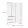 Guarda-roupa 3 Portas e Cômoda 3 Gavetas Melinda 100% Mdf Branco - 4