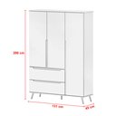 Ver imagem 4 de Guarda-roupa 3 Portas e Cômoda 3 Gavetas Melinda 100% Mdf Branco