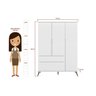 Guarda-roupa 3 Portas e Cômoda 3 Gavetas Melinda 100% Mdf Branco - 6