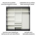 Ver imagem 5 de Guarda-roupa Casal Madesa Kansas 3 Portas de Correr 3 Gavetas