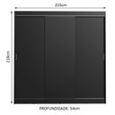 Ver imagem 3 de Guarda-roupa Casal Madesa Kansas 3 Portas de Correr 3 Gavetas