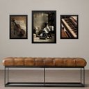 Ver imagem 1 de Set 3 Quadros Músico - Instrumentos Musicais - com Vidro:moldura Preta