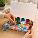 Ver mais imagens de Organizador 11 Divisorias Box Multuso Maleta Caixa Transparente Multiuso Porta Objetos com Travas Re