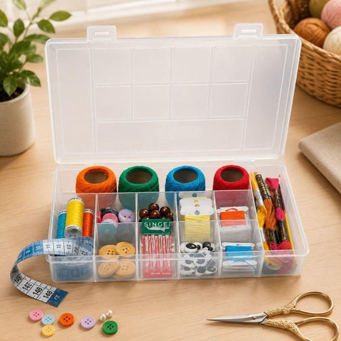 Organizador 11 Divisorias Box Multuso Maleta Caixa Transparente Multiuso Porta Objetos com Travas Re