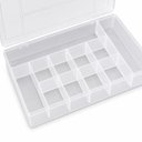 Ver imagem 3 de Organizador 11 Divisorias Box Multuso Maleta Caixa Transparente Multiuso Porta Objetos com Travas Re