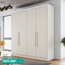 Ver imagem 1 de Guarda-roupa Casal 100% Mdf 4 Portas 3 Gavetas 13 Nichos Nantes Europa Off White