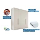 Ver imagem 5 de Guarda-roupa Casal 100% Mdf 4 Portas 3 Gavetas 13 Nichos Nantes Europa Off White