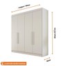 Guarda-roupa Casal 100% Mdf 4 Portas 3 Gavetas 13 Nichos Nantes Europa Off White - 2