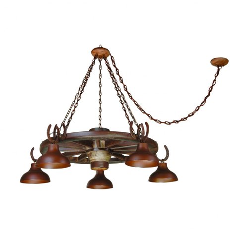 Lustre  Roda de Carroça Estância 5L Made
