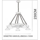 Ver imagem 2 de Lustre Roda de Carroça Estância 5L Madelustre