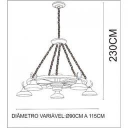 Lustre Roda de Carroça Estância 5L Madelustre - 2