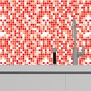 Ver imagem 4 de Papel de Parede Autocolante Lavável Pastilha Vermelha E Branca