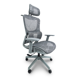 Cadeira de Escritório Ergonômica Premium Cinza com Apoio Lombar Braços 3d Cabide