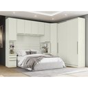 Ver imagem 1 de Quarto Modulado de Canto Casal Queen 5 Peças 9 Portas Seletto Henn - Areia