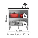 Ver imagem 3 de Balcão com Tampo 80 cm 2 Portas Evidence Branco Poliman