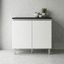 Ver imagem 2 de Balcão com Tampo 80 cm 2 Portas Evidence Branco Poliman