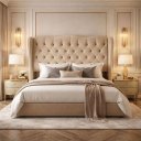 Ver imagem 1 de Cabeceira Estofada Auren para Cama Box King Size 1.95cm: Bege