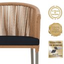 Ver imagem 3 de Mesa com 6 Cadeiras de Jantar Roma 120cm e Noronha em Alumínio Fendi Corda Náutica Estofado 12 Trama