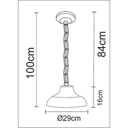 Pendente 1L Estância 29cm Madelustre - 2