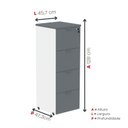 Ver imagem 4 de Arquivo para Pasta Suspensa com Chave 4 Gavetas Aço Linha P25 Branco Grafito