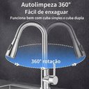 Ver imagem 3 de Torneira de Mesa Gourmet Monocomando Bancada Inox Fosco Prata