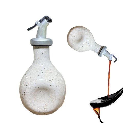 Jarra Porta Shoyu Amassada Sushi Creme Mesclado com Bico Dosador