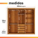 Ver imagem 3 de Guarda Roupas Casal com Espelho 3 Portas de Correr Ripado 4 Gavetas Eva