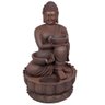 Fonte De Água Cascata Buda Flor Lotus Grande Luz Led Jardim - 1