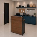Ver imagem 2 de Balcão Caixa 82x40cm para Atendimento Recepção Comercial Gaveta com Fechadura Painel Frontal Elevado
