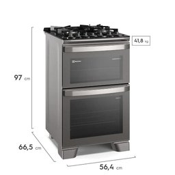 Fogão Electrolux 4 Bocas Experience com Mesa de Vidro Duplo Forno e Perfectcook360 Cinza Fe4dc - - 6
