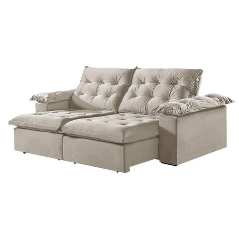 Sofá 5 Lugares Retrátil e Reclinável Martins M-147 Veludo Creme