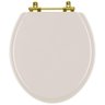 Tampa de Vaso Laqueado Convencional Amendoa para Bacia Deca com Ferragem Dourada - 1