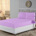 Ver imagem 1 de Jogo de Lençol Casal Padrão Malha 100% Algodão 3 Peças Cor Lilás