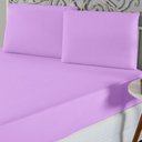 Ver imagem 2 de Jogo de Lençol Casal Padrão Malha 100% Algodão 3 Peças Cor Lilás