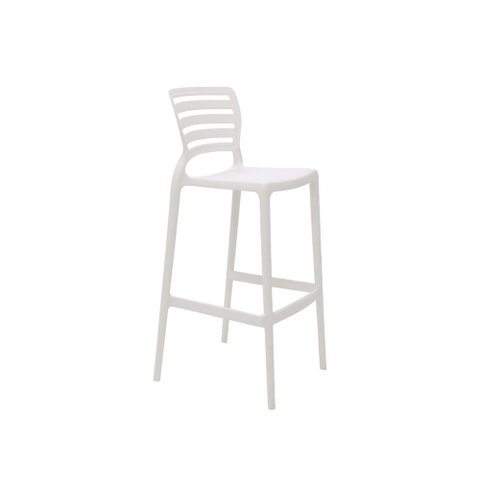 Cadeira Plastica Monobloco Sofia Branca Encosto Vazado Horizontal Alta Bar Tramontina