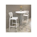 Ver imagem 2 de Cadeira Plastica Monobloco Sofia Branca Encosto Vazado Horizontal Alta Bar Tramontina