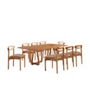 Ver imagem 2 de Conjunto de Mesa de Jantar Ello Tampo 240cm Barril Laminado e 8 Cadeiras Mônaco Premium Marrom/Atacama/Imbuia/Cinamomo