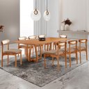 Ver imagem 1 de Conjunto de Mesa de Jantar Ello Tampo 240cm Barril Laminado e 8 Cadeiras Mônaco Premium Marrom/Atacama/Imbuia/Cinamomo