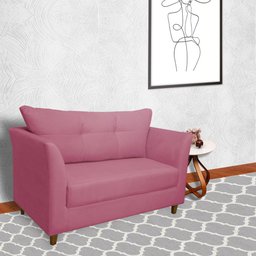 Namoradeira Decorativa Isis Pés Trapézio Suede Rosa - DS Estofados - 2