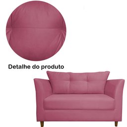 Namoradeira Decorativa Isis Pés Trapézio Suede Rosa - DS Estofados - 5